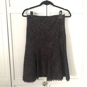 Express gray and purple plaid skirt 0